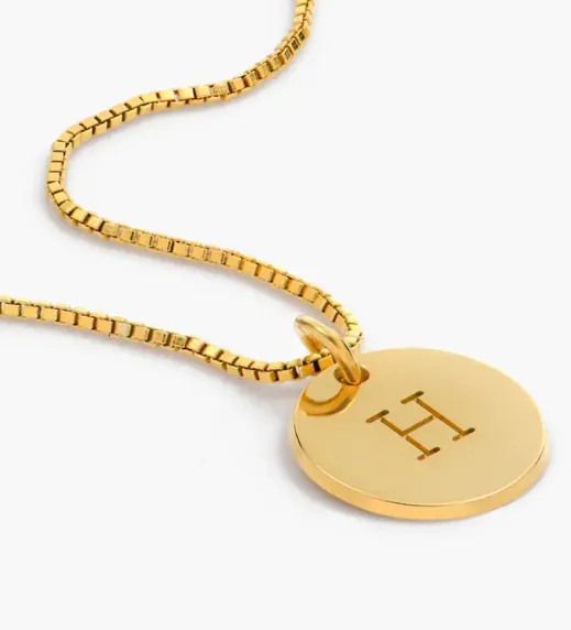 Willow Disc Initial Necklace